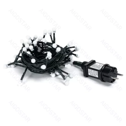 Niskonapięciowe lampki choinkowe małe mleczne kulki 50led Zimne 5m+3m